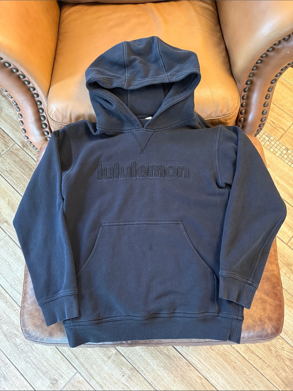 Lululemon GRAPHIC All Yours Hoodie Sz 4 Black Spellout LOGO